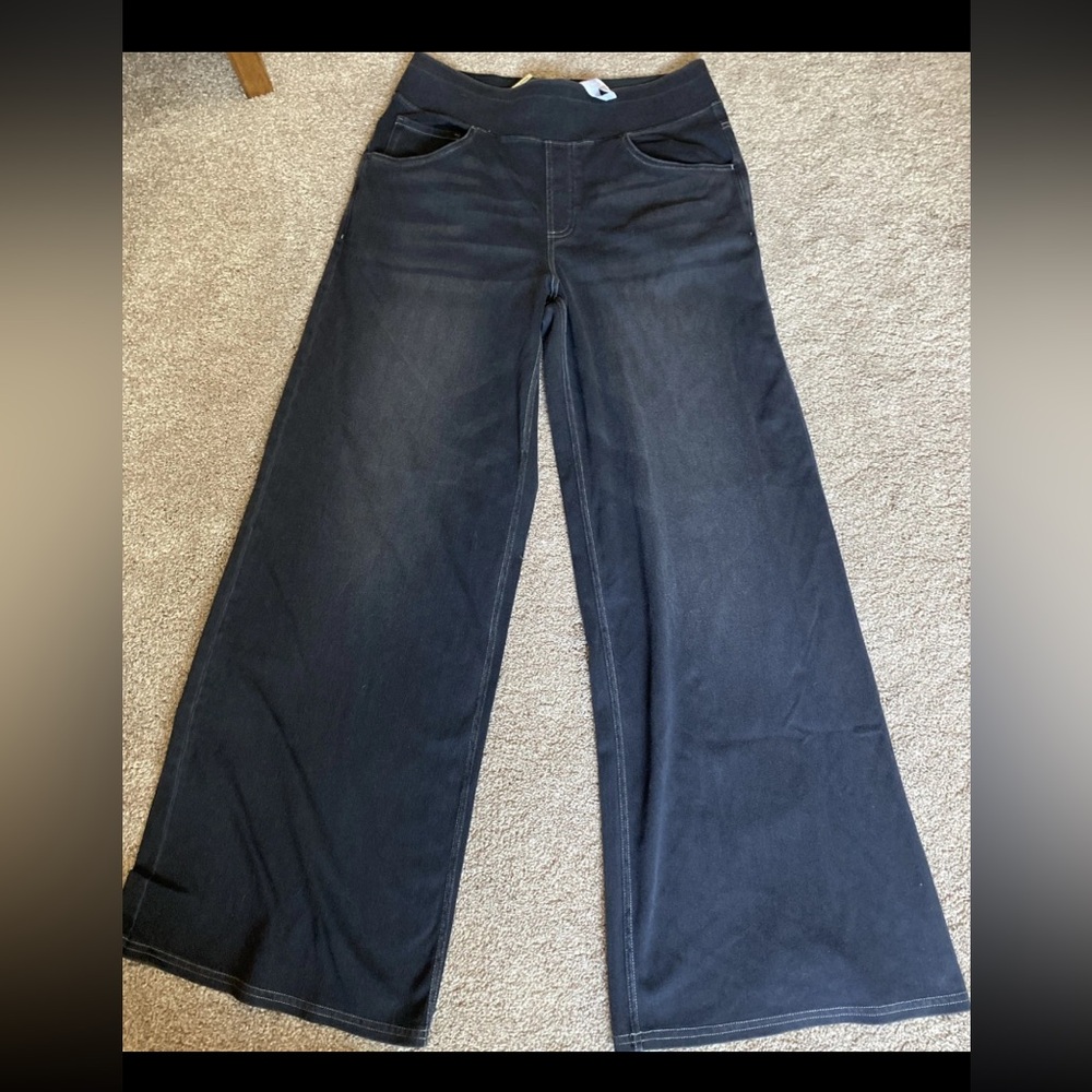NWT Women’s Halara Flex Denim Jeans Wide Leg, 4-Way Stretch, Size L Black Wash - Picture 5 of 8